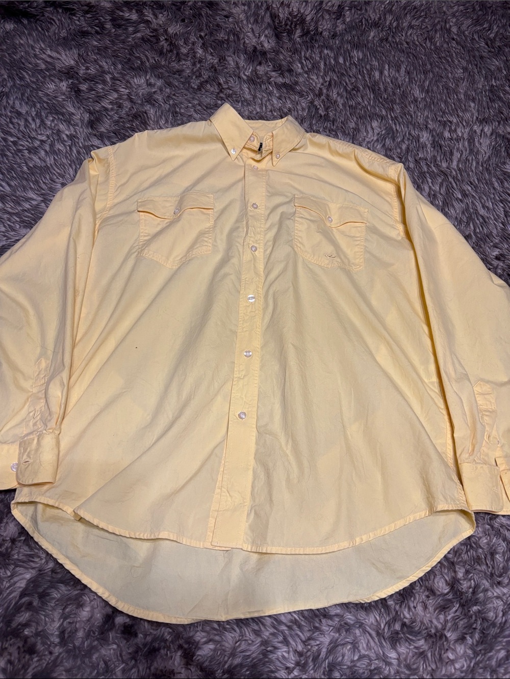 Roper Pale Yellow Long-Sleeve Button-Down Casual Shirt
